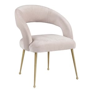 Maklaine Modern 19&quot Modern Velvet Dining Chair in Pink/Gold Finish