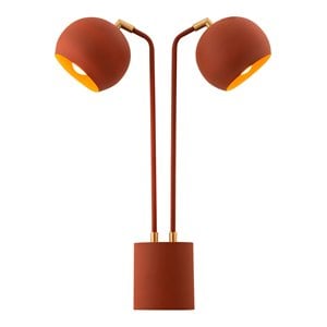 Maklaine 21.7&quotH Modern Iron Metal Table Lamp in Red Terracotta