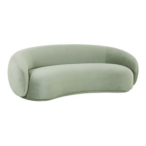 Maklaine 28.4&quotH Modern Velvet Upholstered/Wood Sofa in Moss Green