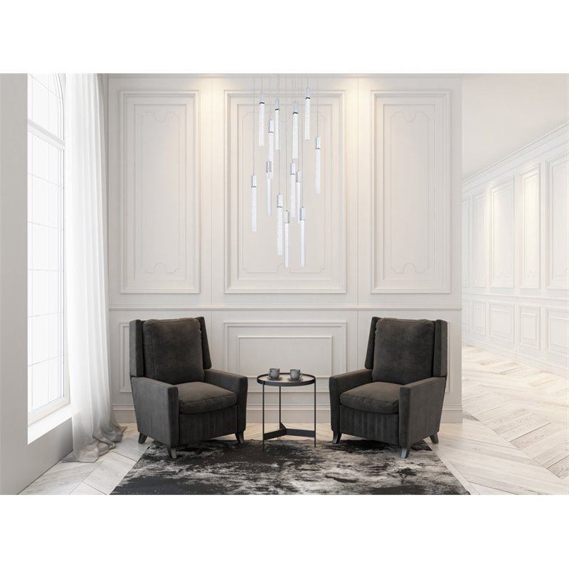 Maklaine 13-Light Modern Metal and Crystal Pendant in Chrome