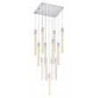 Maklaine 13-Light Modern Metal and Crystal Pendant in Chrome