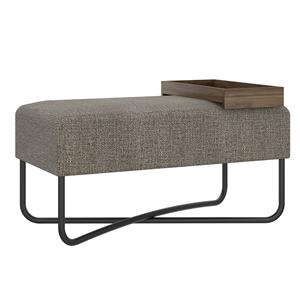 Maklaine Modern / Contemporary Engineered Wood Bench in Brown Finish