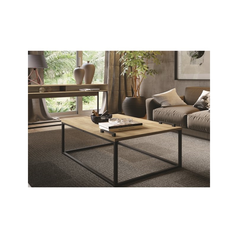 Maklaine Modern / Contemporary Engineered Wood Cocktail Table in Brown