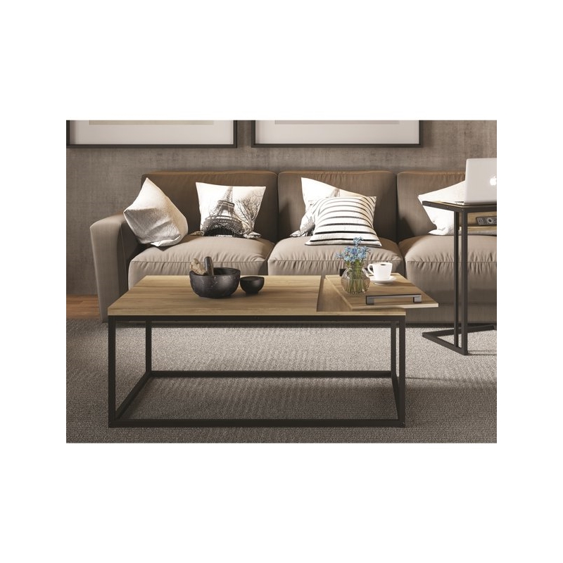Maklaine Modern / Contemporary Engineered Wood Cocktail Table in Brown