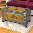 Maklaine Modern / Contemporary Painted Brass Inlay Storage Trunk - Multicolor