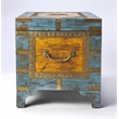 Maklaine Modern / Contemporary Painted Brass Inlay Storage Trunk - Multicolor