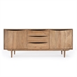 Maklaine Modern / Contemporary Natural Finish Wood Sideboard