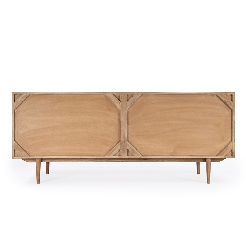 Maklaine Modern / Contemporary Natural Finish Wood Sideboard