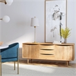 Maklaine Modern / Contemporary Natural Finish Wood Sideboard