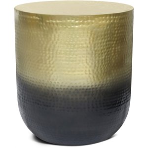 Maklaine Modern 19 &quot Metal Metal Side Table in Gold Ombre Finish