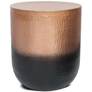 Maklaine Modern 19 &quot Metal Metal Side Table in Copper Ombre Finish