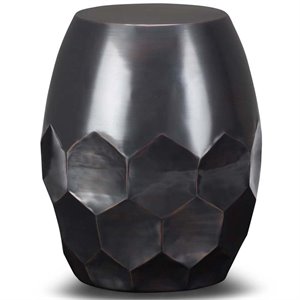 Maklaine Industrial 16 &quot Metal Accent Side Table in Antique Copper