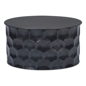 Maklaine Industrial 31 &quot Metal Storage Coffee Table in Antique Bronze