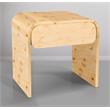 Maklaine Mid-Century Solid Ash Burl Finish Wooden Night Stand