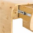 Maklaine Mid-Century Solid Ash Burl Finish Wooden Night Stand