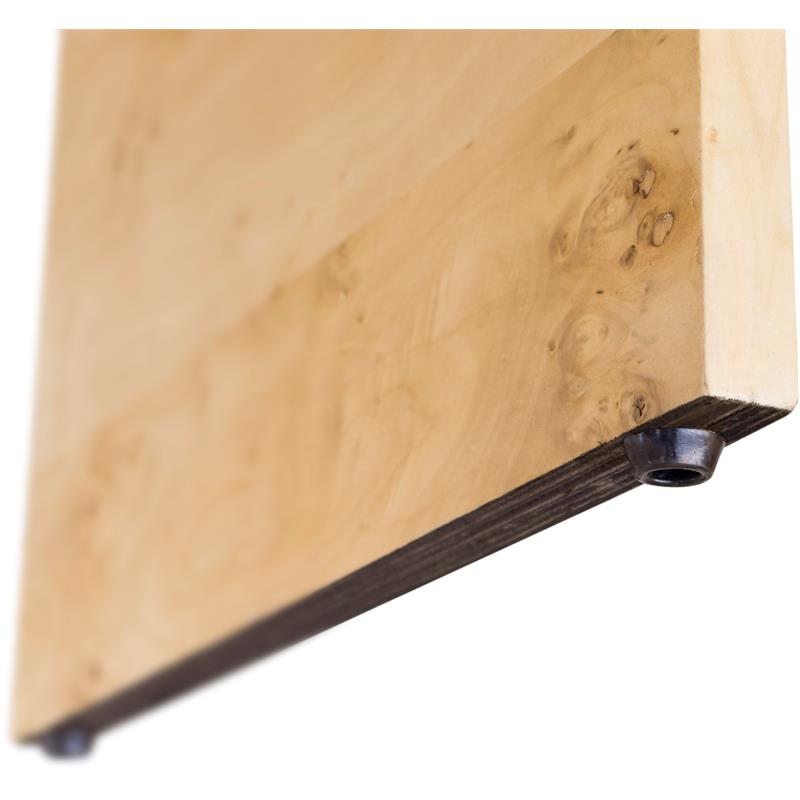 Maklaine Mid-Century Solid Ash Burl Finish Wooden Night Stand