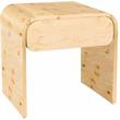 Maklaine Mid-Century Solid Ash Burl Finish Wooden Night Stand
