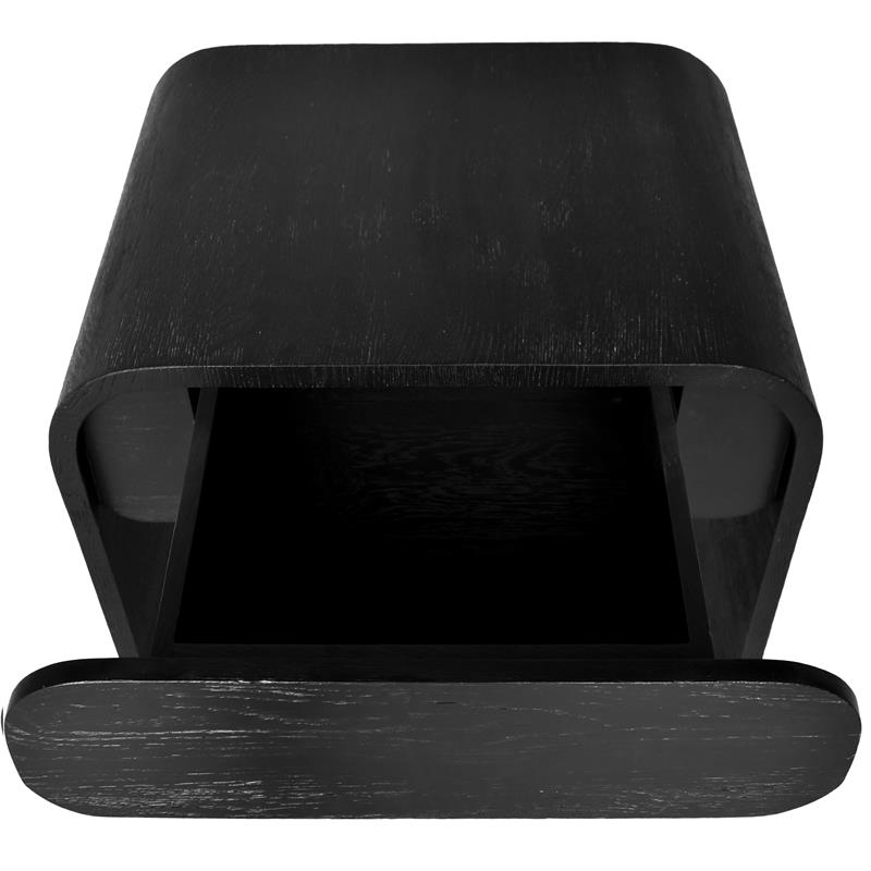 Maklaine Mid-Century Solid Wood Black Oak Finish Night Stand