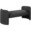 Maklaine Modern / Contemporary Black Finish Boucle Fabric Bench