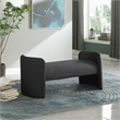 Maklaine Modern / Contemporary Black Finish Boucle Fabric Bench