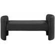 Maklaine Modern / Contemporary Black Finish Boucle Fabric Bench