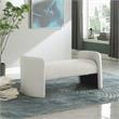 Maklaine Modern / Contemporary Cream Finish Boucle Fabric Bench