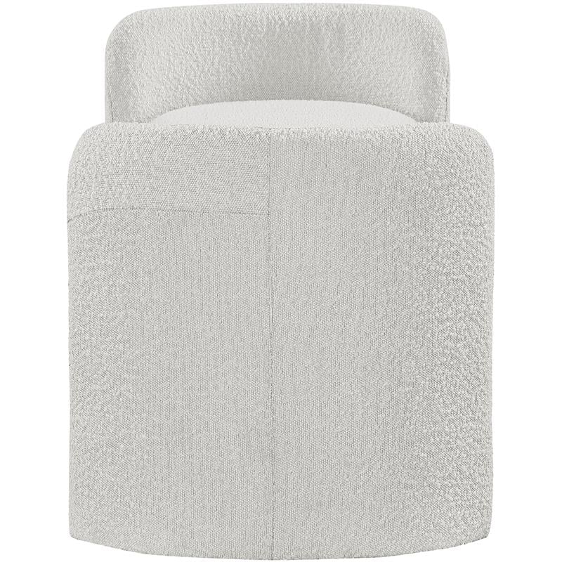 Maklaine Modern / Contemporary Cream Finish Boucle Fabric Bench
