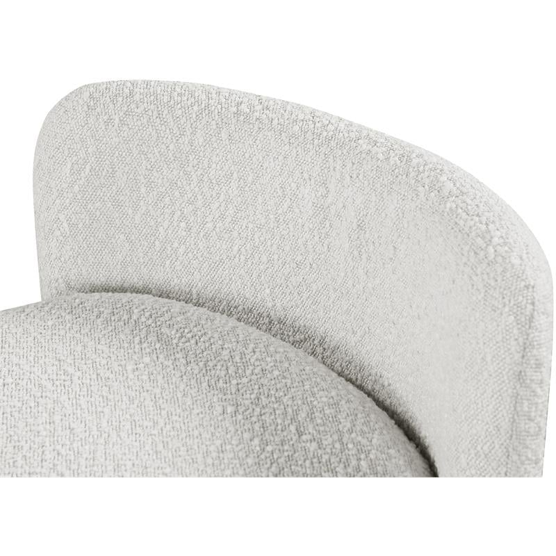 Maklaine Modern / Contemporary Cream Finish Boucle Fabric Bench