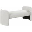Maklaine Modern / Contemporary Cream Finish Boucle Fabric Bench