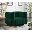 Maklaine Contemporary Velvet Chair with 2 Sets of Legs in Green