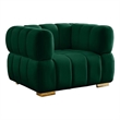 Maklaine Contemporary Velvet Chair with 2 Sets of Legs in Green