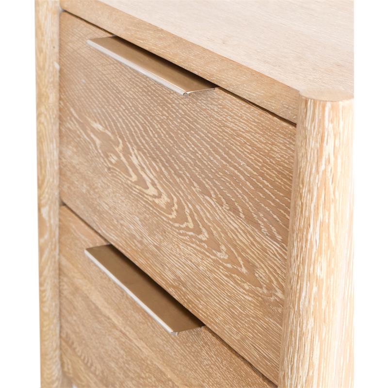 Maklaine Modern / Contemporary Night Stand in White Oak Finish