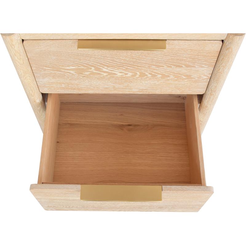 Maklaine Modern / Contemporary Night Stand in White Oak Finish