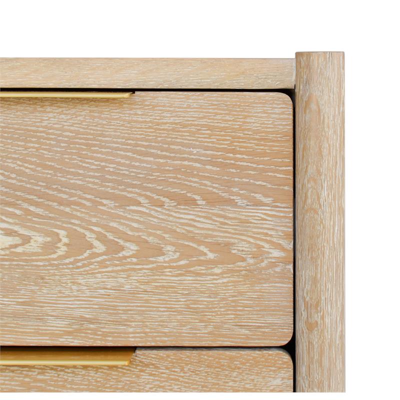 Maklaine Modern / Contemporary Night Stand in White Oak Finish