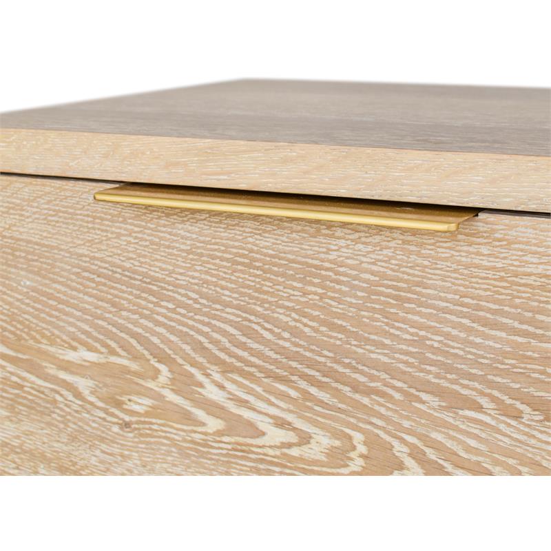 Maklaine Modern / Contemporary Night Stand in White Oak Finish