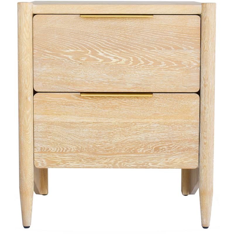 Maklaine Modern / Contemporary Night Stand in White Oak Finish