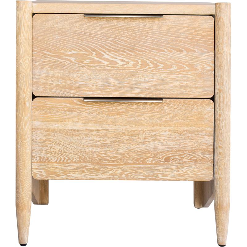 Maklaine Modern / Contemporary Night Stand in White Oak Finish