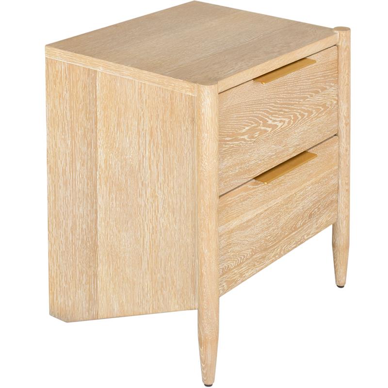 Maklaine Modern / Contemporary Night Stand in White Oak Finish