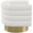Maklaine Contemporary Boucle Fabric Swivel Accent Chair in Cream