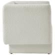Maklaine Contemporary Boucle Fabric Accent Chair w/ Wood Construction in Cream