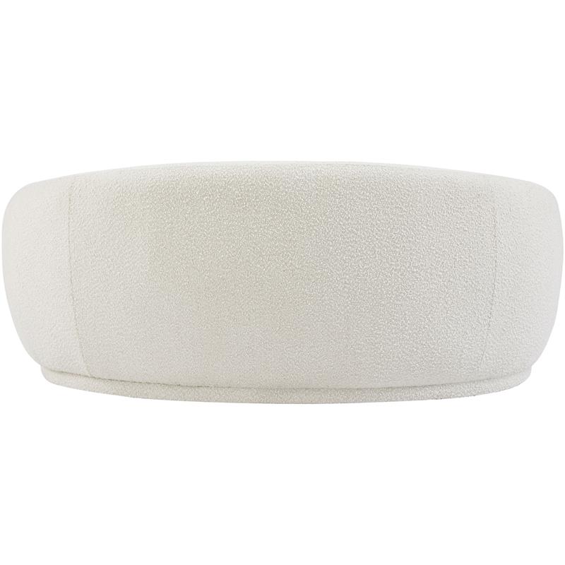 Maklaine Contemporary Boucle Fabric Loveseat With Rounded Back in Cream