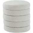 Maklaine Contemporary Boucle Fabric Ottoman/Stool in Rich Cream