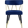 Maklaine Contemporary Velvet Dining Chair in Blue (Set of 2)