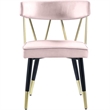 Maklaine Contemporary Velvet Dining Chair in Pink (Set of 2)