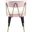 Maklaine Contemporary Velvet Dining Chair in Pink (Set of 2)