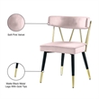 Maklaine Contemporary Velvet Dining Chair in Pink (Set of 2)