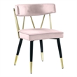 Maklaine Contemporary Velvet Dining Chair in Pink (Set of 2)