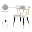 Maklaine Contemporary Velvet Dining Chair in White (Set of 2)