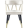 Maklaine Contemporary Velvet Dining Chair in White (Set of 2)