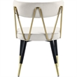 Maklaine Contemporary Velvet Dining Chair in White (Set of 2)